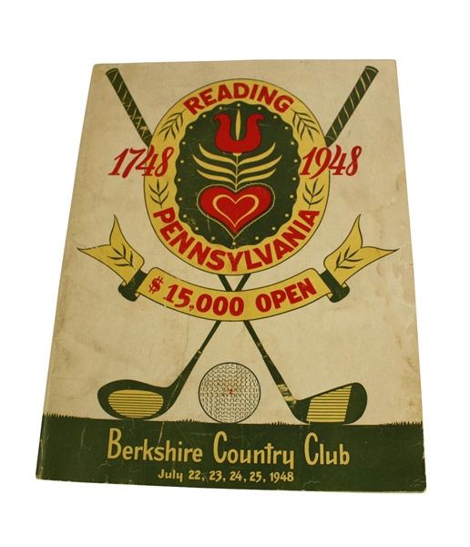 1948 Reading Pennsylvania $15,000 Open Tournament Program - Ben Hogan Winner