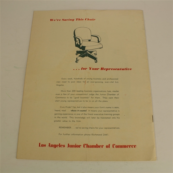 1953 Los Angeles Open Championship Program - Lloyd Mangrum Winner
