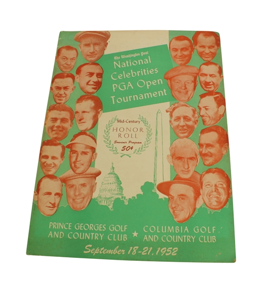1952 National Celebrities PGA Open Tournament Program