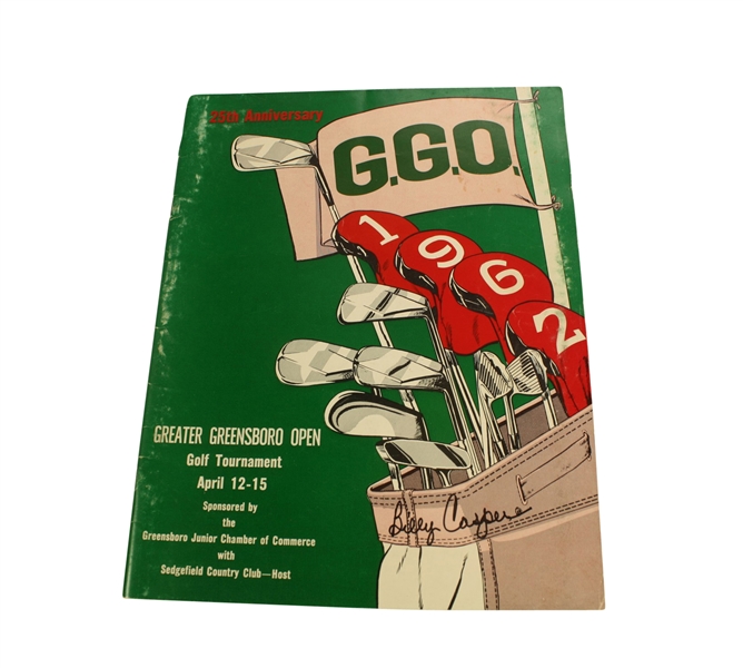 1962 Greater Greensboro Open Program Signed by Billy Casper JSA COA