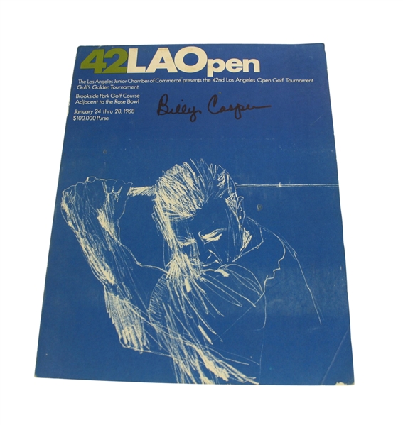 1968 Los Angeles Open Program Signed by Billy Casper JSA COA