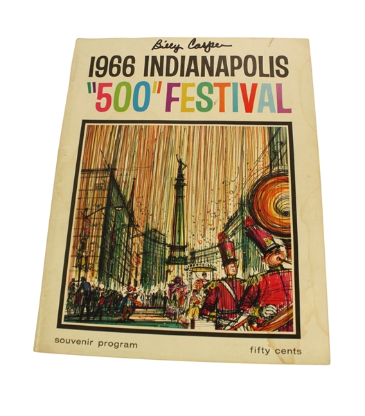 1966 Indianapolis 500 Festival Program Signed by Billy Casper JSA COA