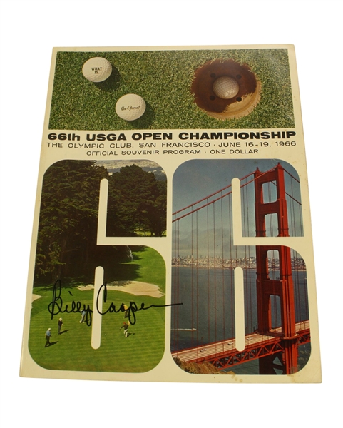 1966 US Open Championship Program Signed by Billy Casper JSA COA
