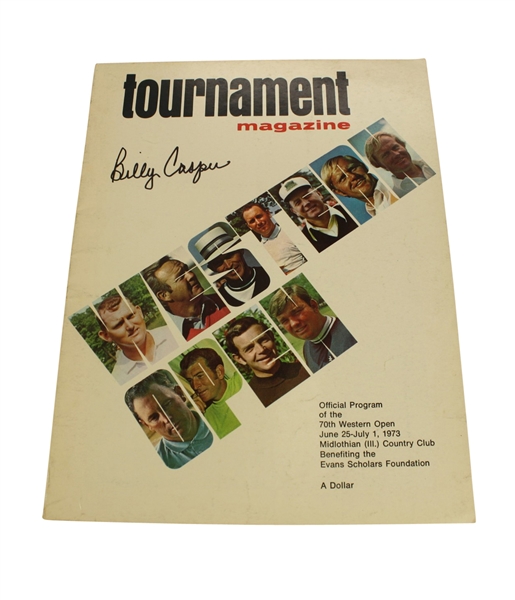 1973 Western Open Tournament Program Signed by Billy Casper JSA COA