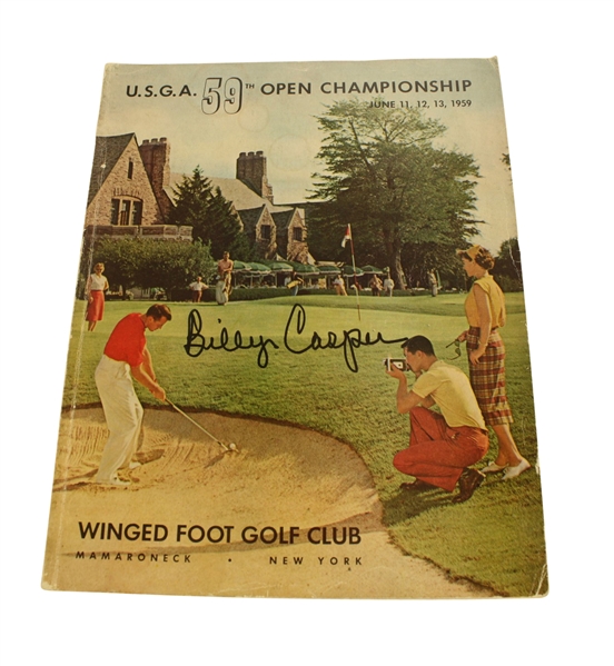 1959 US Open Championship Program Signed by Billy Casper JSA COA