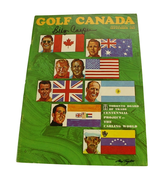 1967 Golf Canada Program Issue Signed by Billy Casper JSA COA