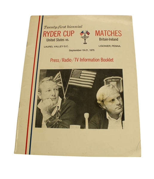1975 Ryder Cup Press, Radio, TV Information Booklet