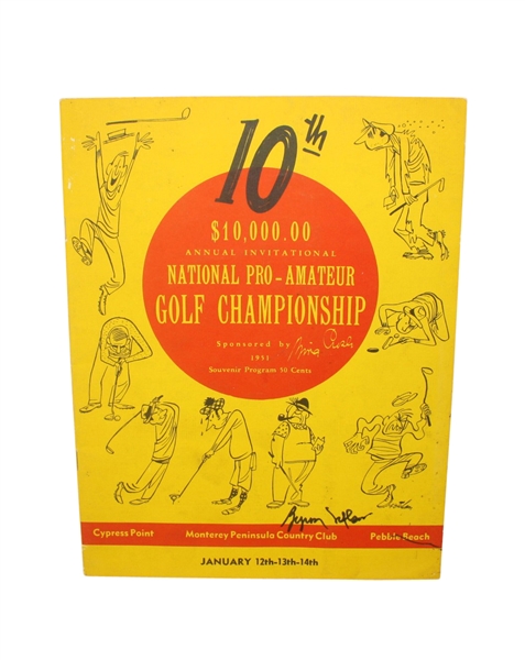 1951 National Pro-Am Championship Program Signed by Byron Nelson with Ticket JSA COA