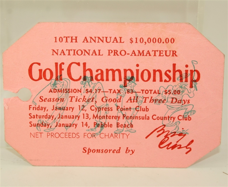1951 National Pro-Am Championship Program Signed by Byron Nelson with Ticket JSA COA