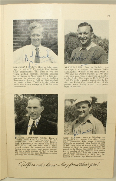 1953 Ryder Cup Great Britain vs United States Program - Multi-Signed JSA COA