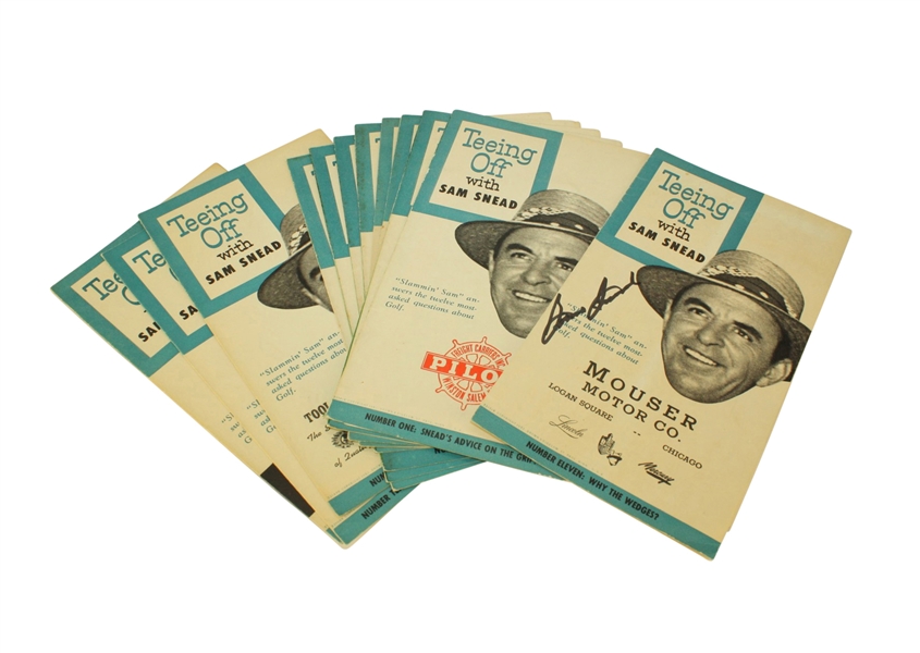 Full Set of 11 Teeing Off with Sam Snead Pamphlets - One Signed by Sam Snead JSA COA