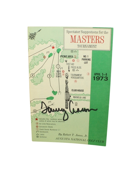 1973 Masters Spectator Guide Signed by Tommy Aaron JSA COA