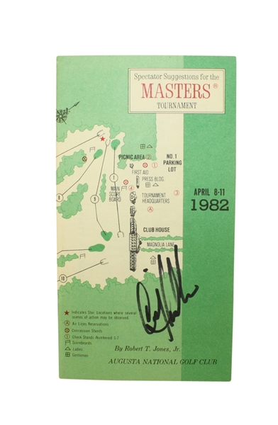 1982 Masters Spectator Guide Signed by Craig Stadler JSA COA