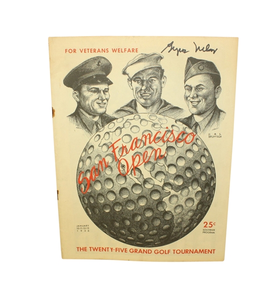 1946 San Francisco Open Championship Program Signed by Byron Nelson JSA COA
