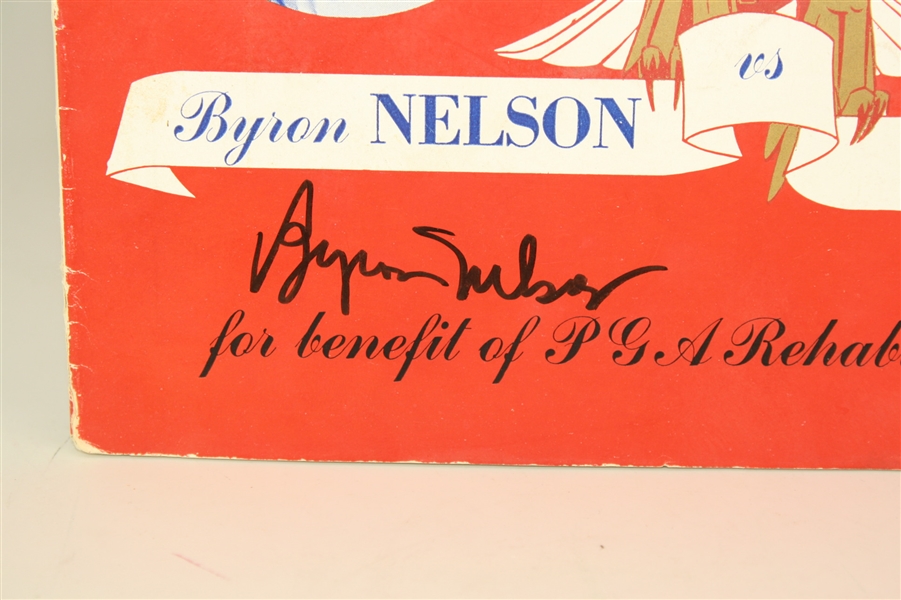 Byron Nelson vs Sam Snead Match for Rehabilitation Fund Program Signed by Nelson JSA COA