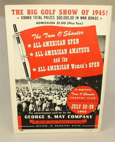 1945 Chicago Victory National Championship Program Signed by Byron Nelson-8th Win Of 11 Straight