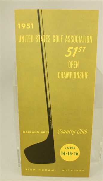 1951 US Open Program plus Course Pamphlet - Ben Hogan Win @ The Monster Oakland Hills