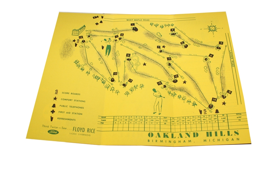 1951 US Open Program plus Course Pamphlet - Ben Hogan Win @ The Monster Oakland Hills