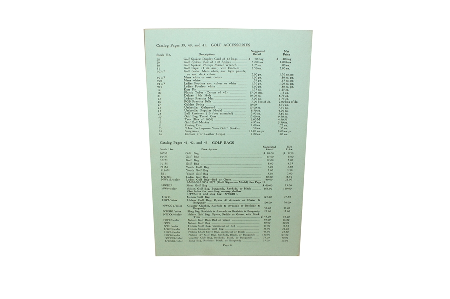 Lot 1964 Northwestern Golf Co (Chi, Il). Information Catalog, Etc.-Spokesman Byron Nelson 