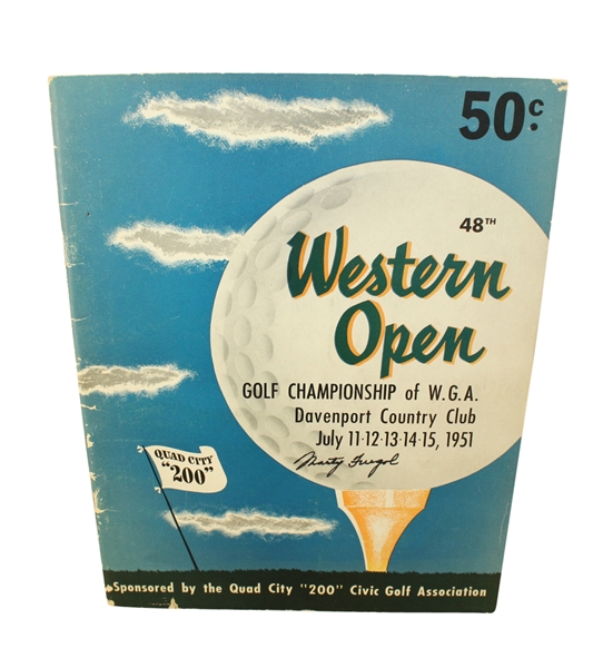 1951 Western Open Championship Program Signed byWinner Marty Furgol JSA COA
