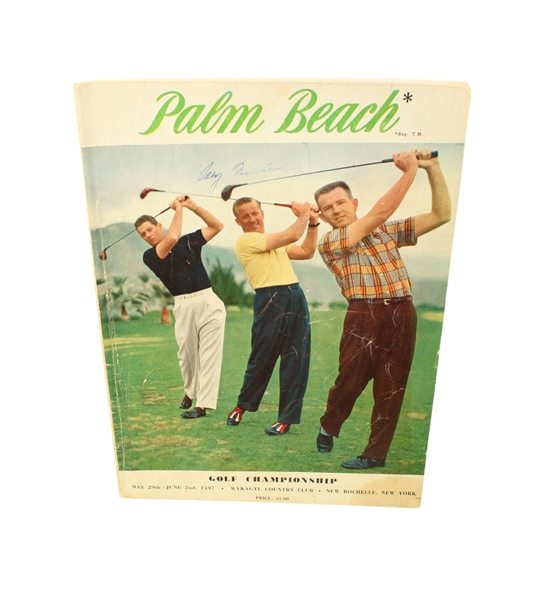 1957 Plam Beach Championship Program Signed by Cary Middlecoff JSA COA