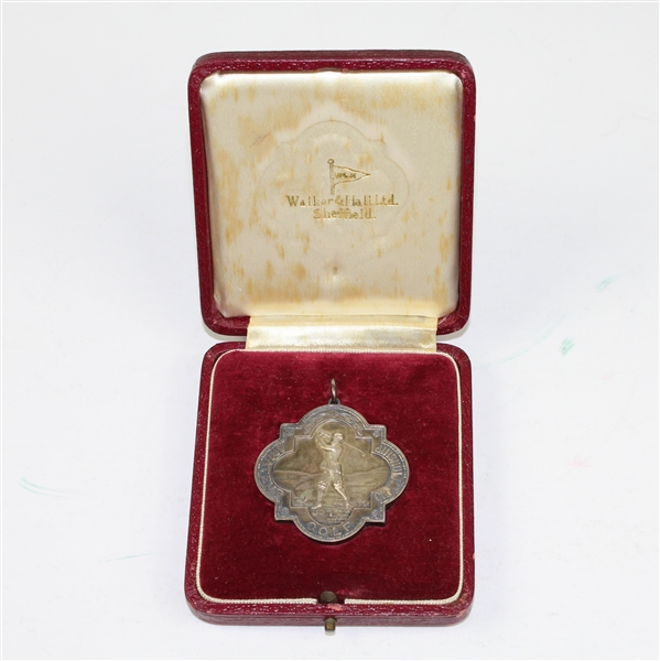 Harold Ridgely's 1957 British Amateur Runner-Up Sterling Silver Medal - .925 with letter from Son