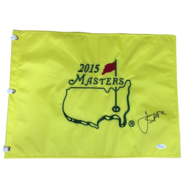 Jordan Spieth Autographed 2015 Masters Flag JSA Full Letter COA
