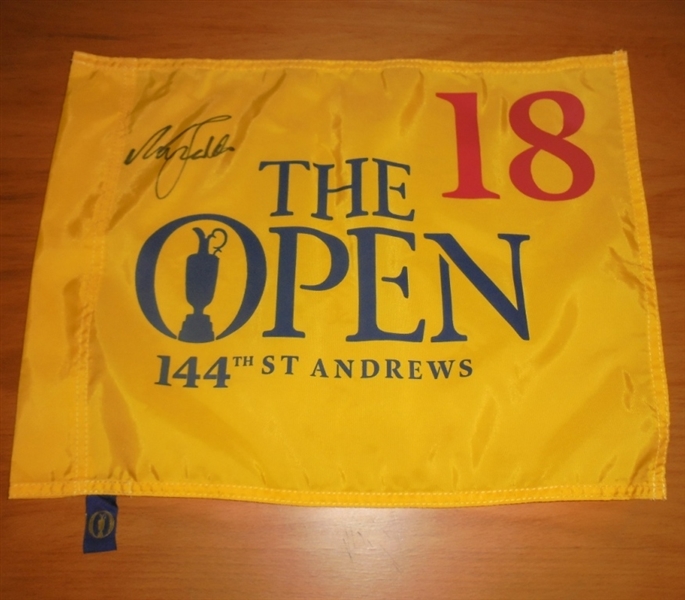 Nick Faldo Signed 2015 Open Championship Flag - St. Andrews JSA COA