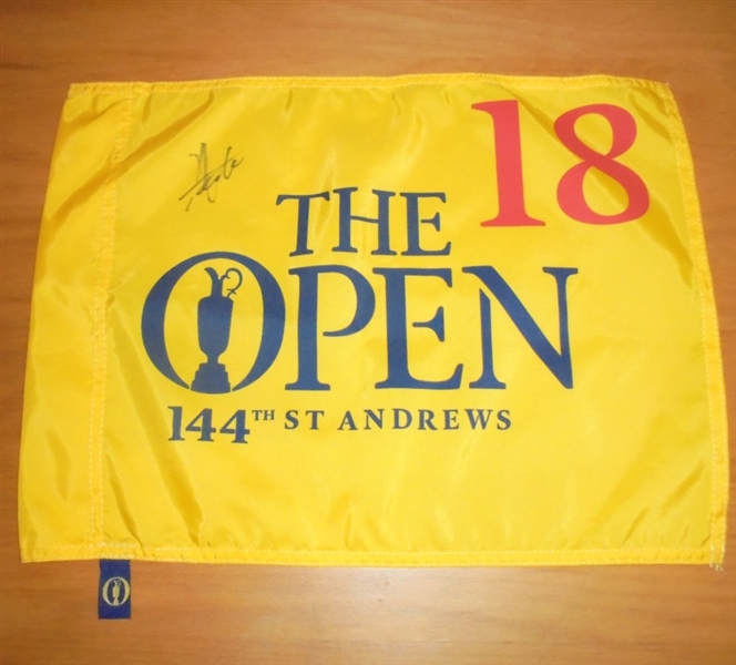 Hideki Matsuyama signed 2015 Open Championship flag - St. Andrews JSA COA