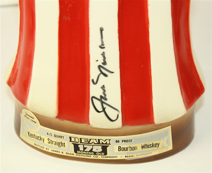 Jack Nicklaus Signed 1972 US Open Pebble Beach Jim Beam Decanter JSA COA