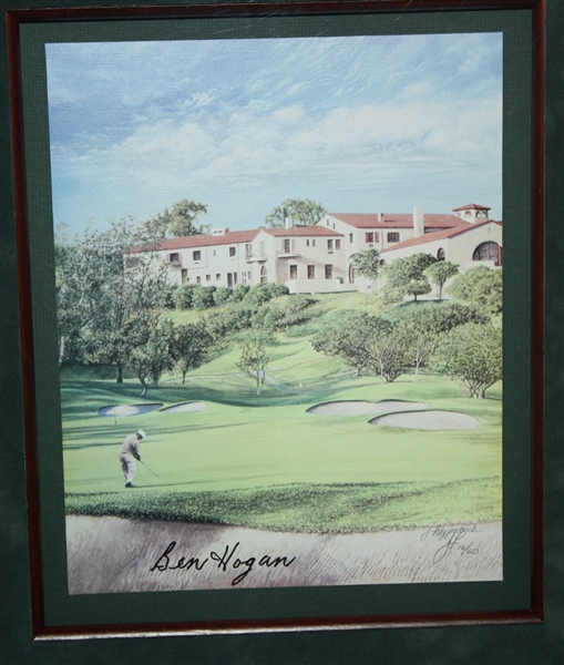 Ben Hogan Signed Ltd Riviera Art Piece - Nick Price 1995 PGA Dinner Gift JSA COA