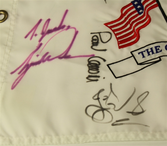 1999 Ryder Cup 'Battle at Brookline' Flag Signed by 11 US Team/ 2 Euros Team Members