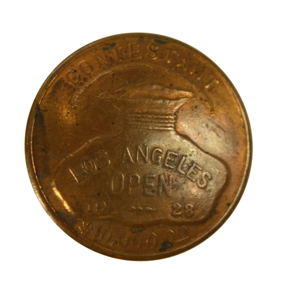 1928 LA Open Championship Contestant Badge - Macdonald Smith Winner