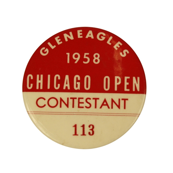 1958 Gleneagles-Chicago Open Contestant Badge - Ken Venturi Winner