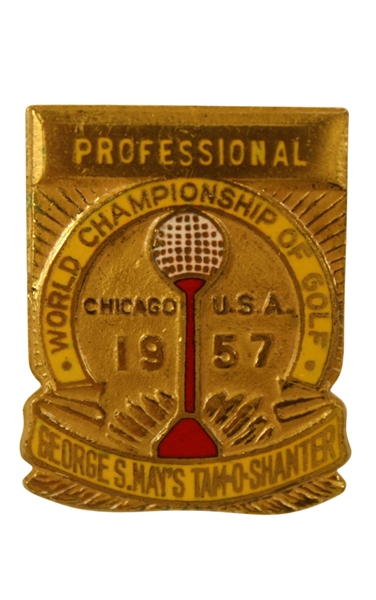 1957 George May's Tam O'Shanter Chicago Tournament Contestant Pin - DeVicenzo Winner