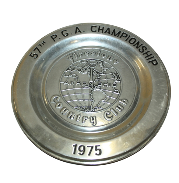 1975 PGA Championship at Firestone Pewter Chef Plate - Jack Nicklaus Winner