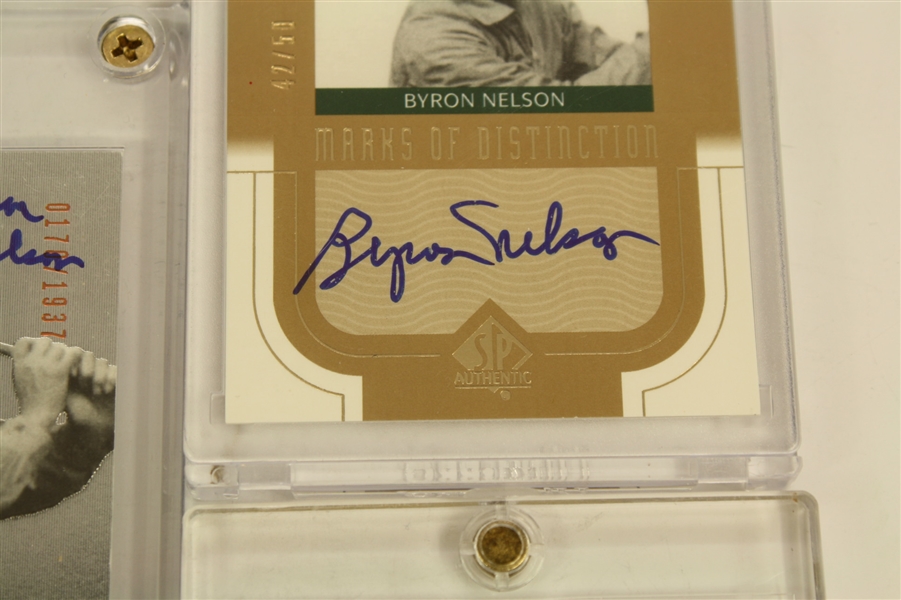 Lot of 5 Byron Nelson Signed Golf Cards JSA COA