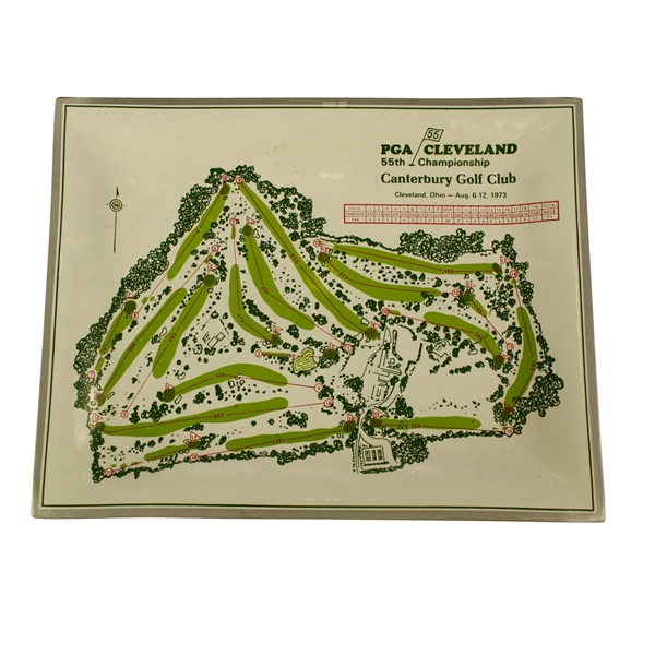 1973 PGA Championship at Canterbury GC Glass Plate - Jack Nicklaus Winner