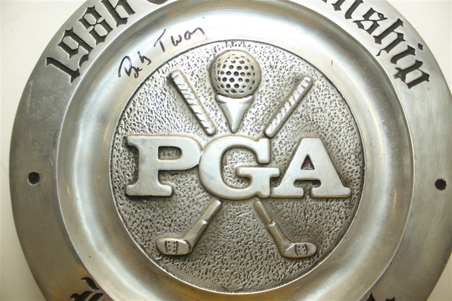 1986 PGA Championship at Inverness Pewter Chef Plate Signed by Winner Bob Tway