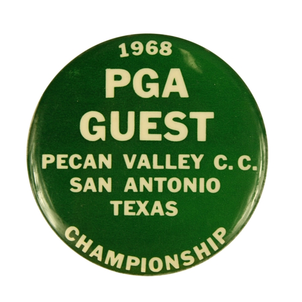 1968 PGA Championship Guest Pin at Pecan Valley CC - Julius Boros Winner