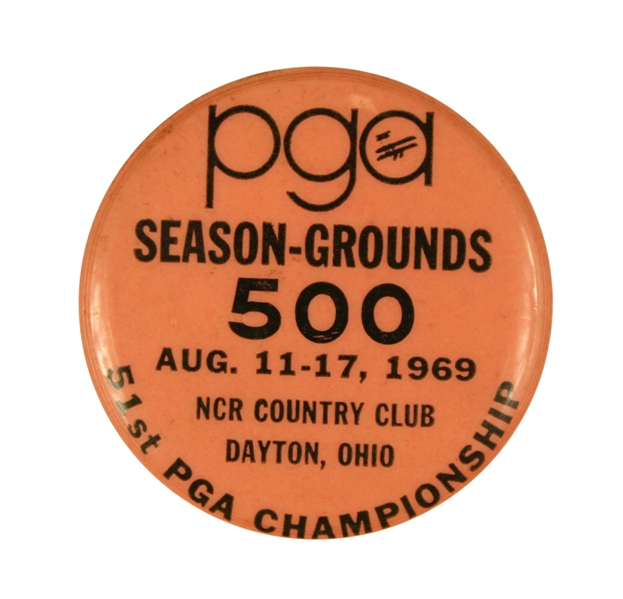 1969 PGA Championship Grounds Pin at NCR Country Club - Ray Floyd Winner