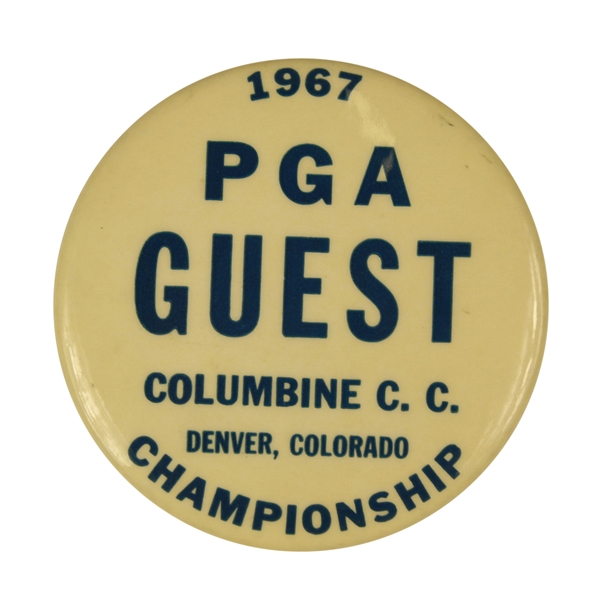 1967 PGA Championship Guest Pin at Columbine CC - Don January Winner