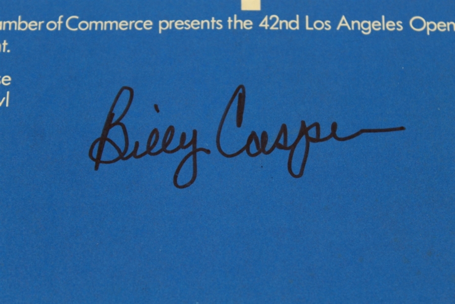 1968 LA Open Championship Program Signed by Billy Casper JSA COA