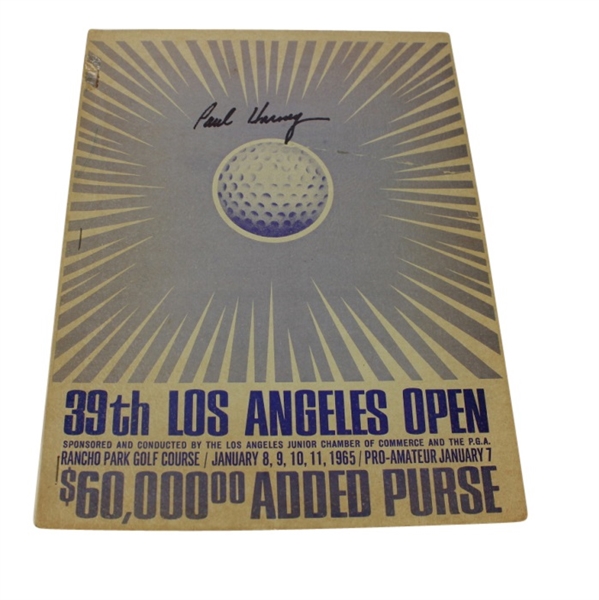 1965 LA Open Championship Program Signed by Paul Harney JSA COA