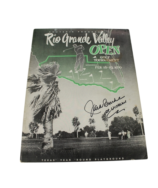 1950 Rio Grande Valley Open Program Signed by Jack Burke JSA COA