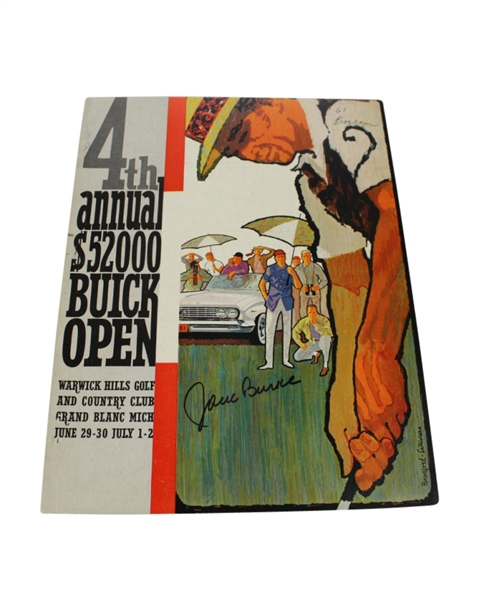 1961 4th Annual $52k Buick Open Program Signed by Jack Burke JSA COA