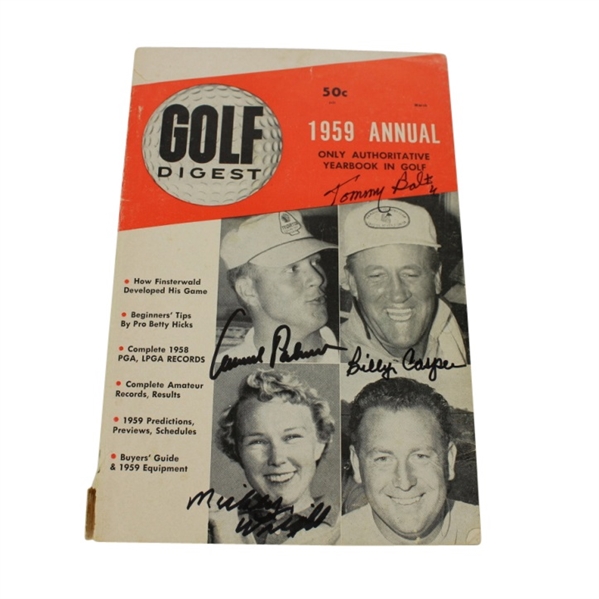 Palmer, Bolt, Casper, and Wright Signed 1959 Golf Digest Annual JSA COA