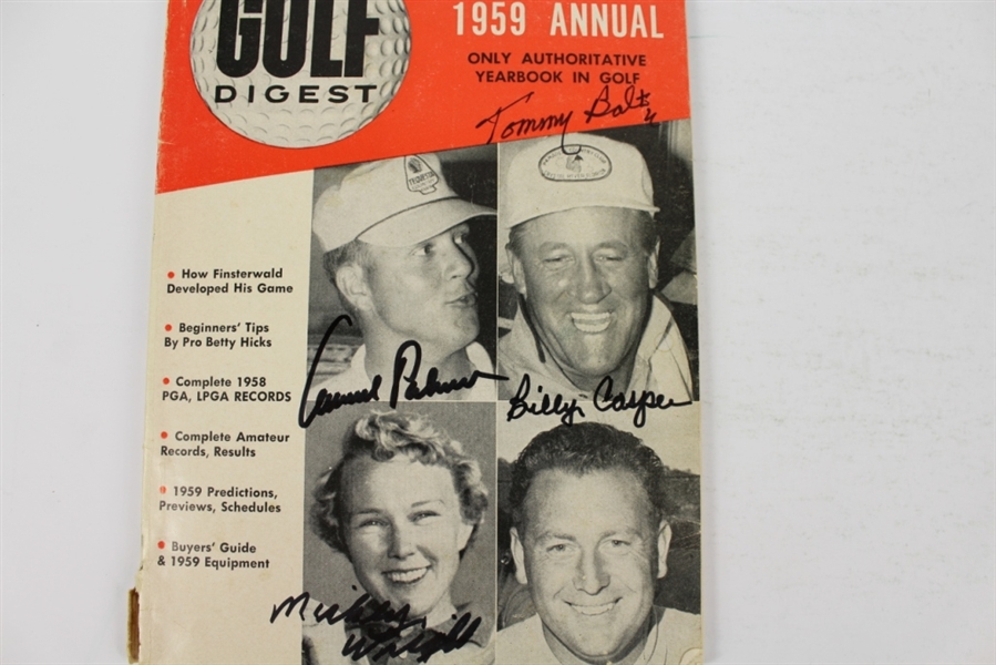 Palmer, Bolt, Casper, and Wright Signed 1959 Golf Digest Annual JSA COA
