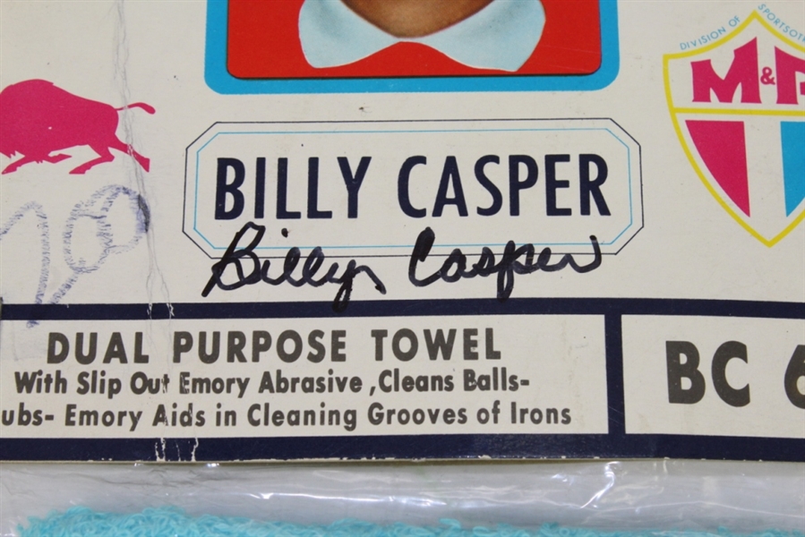 Billy Casper Signed 'Billy Casper' Dual Purpose Towel JSA COA