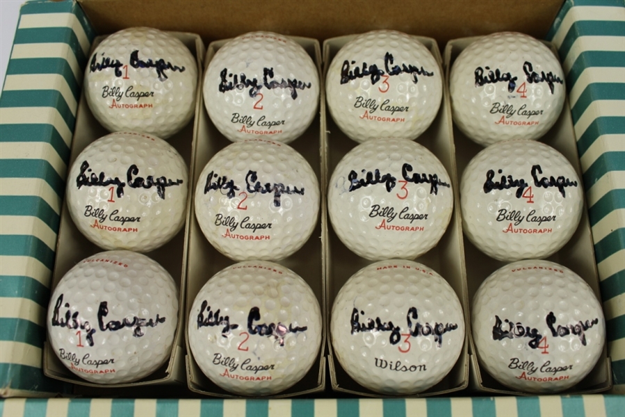 Billy Casper Wilson 'Autograph' Dozen Golf Balls Signed by Billy Casper JSA COA
